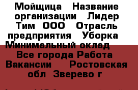 Мойщица › Название организации ­ Лидер Тим, ООО › Отрасль предприятия ­ Уборка › Минимальный оклад ­ 1 - Все города Работа » Вакансии   . Ростовская обл.,Зверево г.